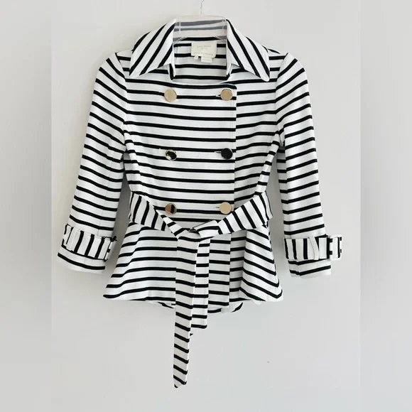 Kate Spade New York | Start A New Chapter Striped Jacket Size XS White Black - Picture 5 of 12
